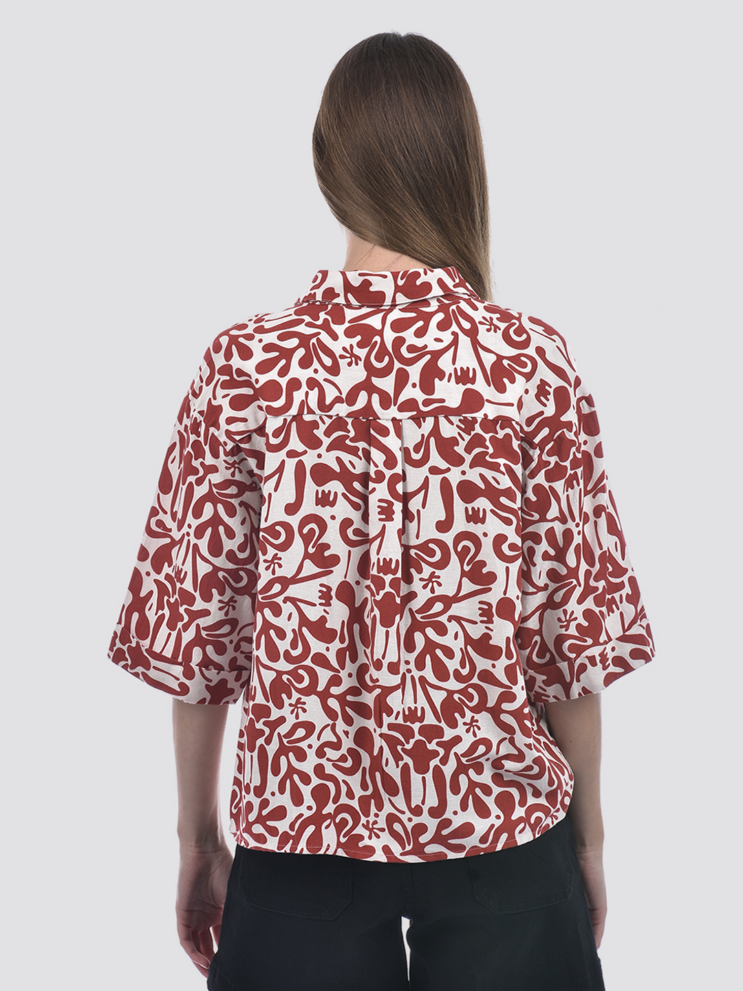 ONLY Women Printed Red Shirt
