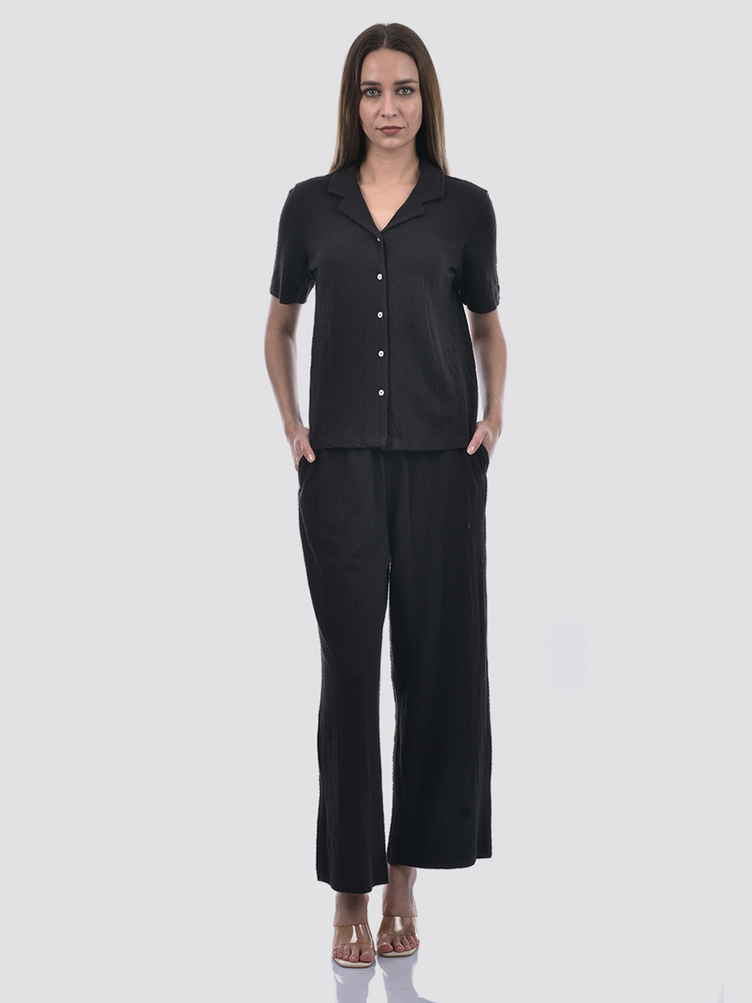 ONLY Women Solid Black Co-Ord Set