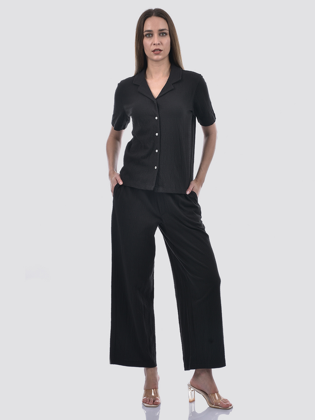 ONLY Women Solid Black Co-Ord Set