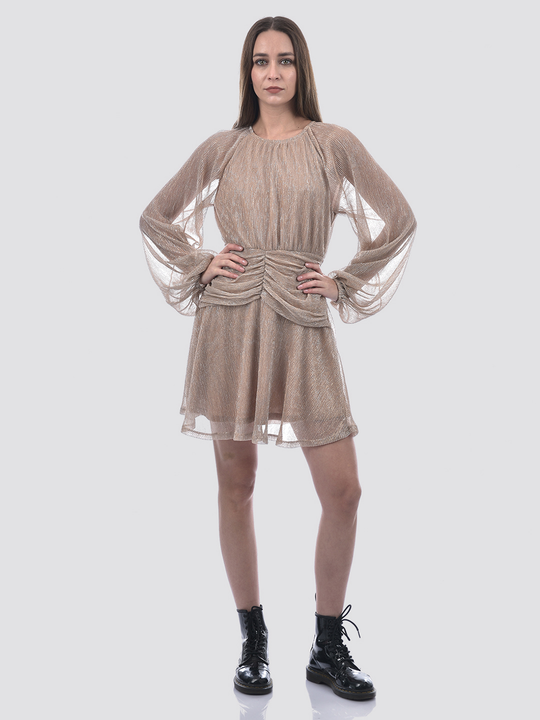 ONLY Women Textured Beige Dresses