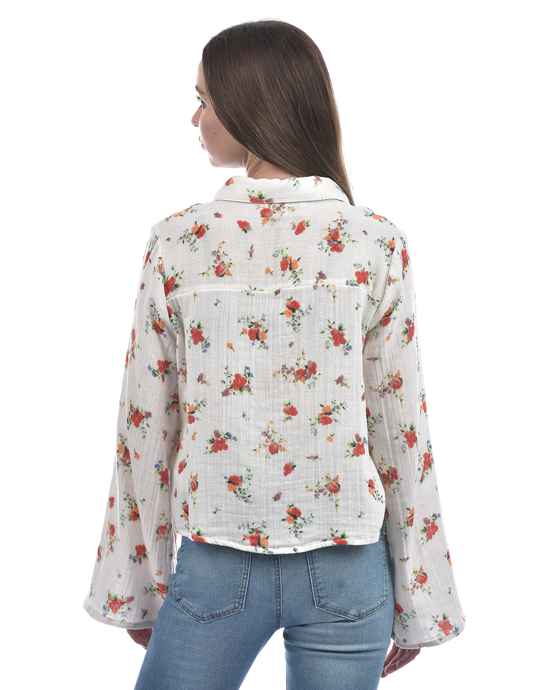ONLY Women Printed Off White Shirt