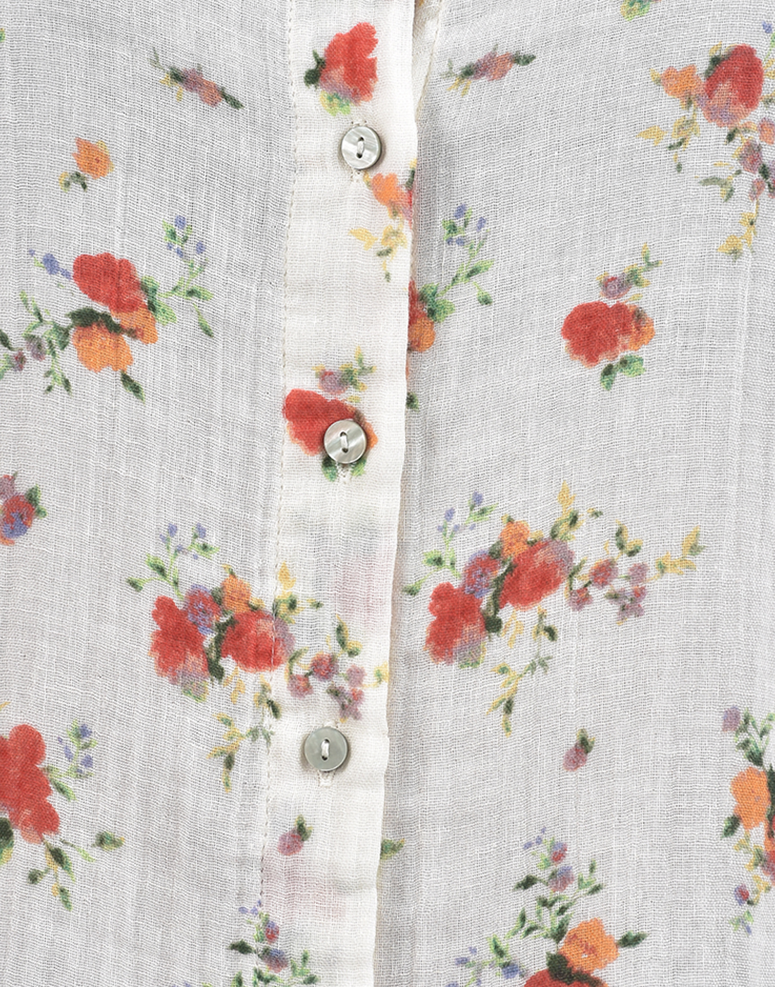 ONLY Women Printed Off White Shirt
