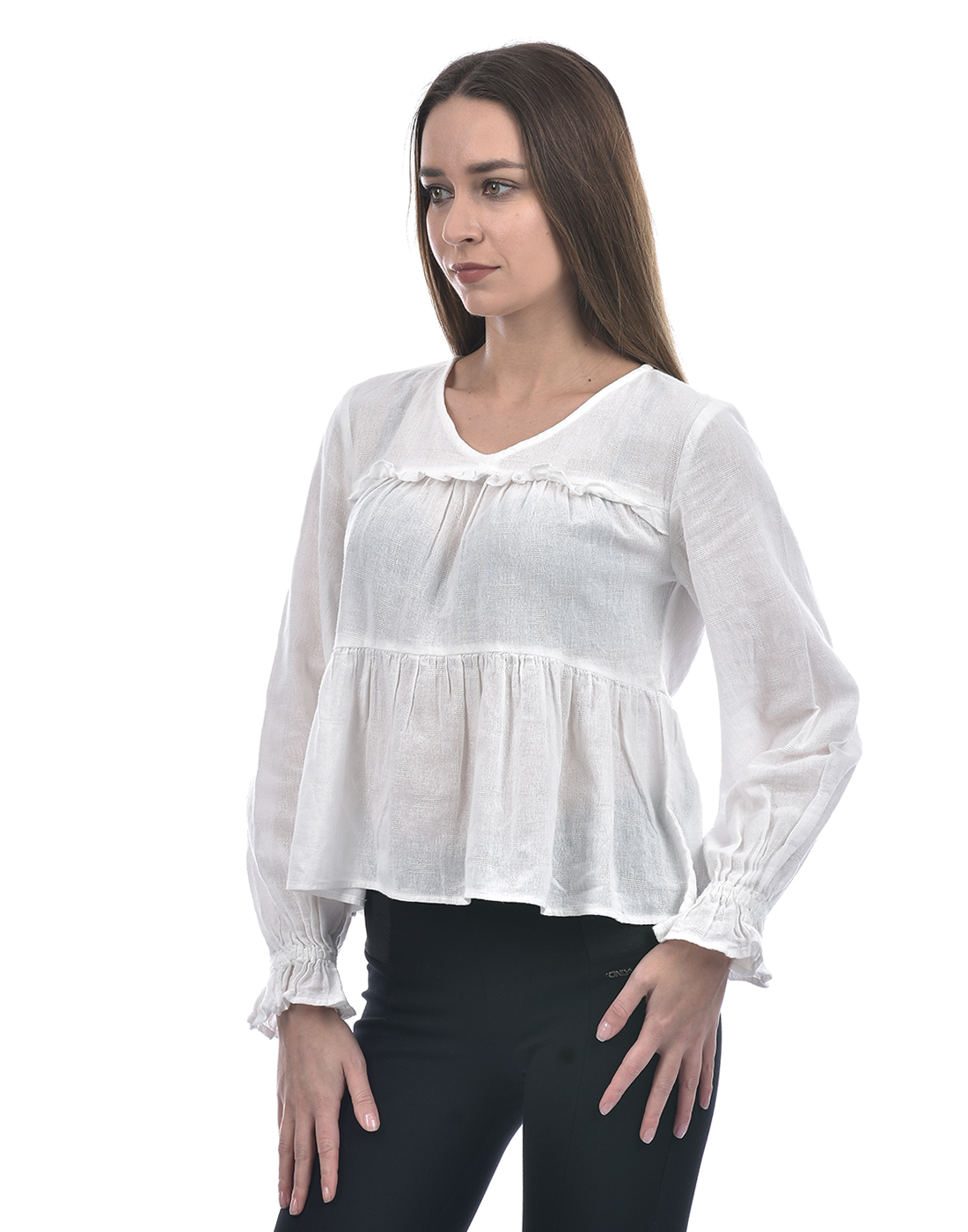 ONLY Women Solid White Top