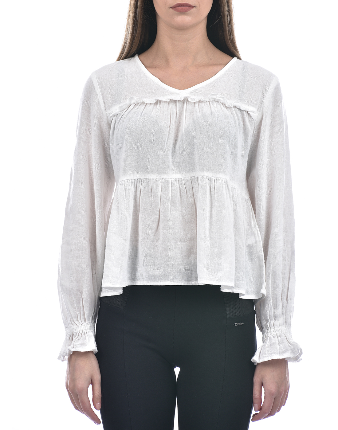ONLY Women Solid White Top