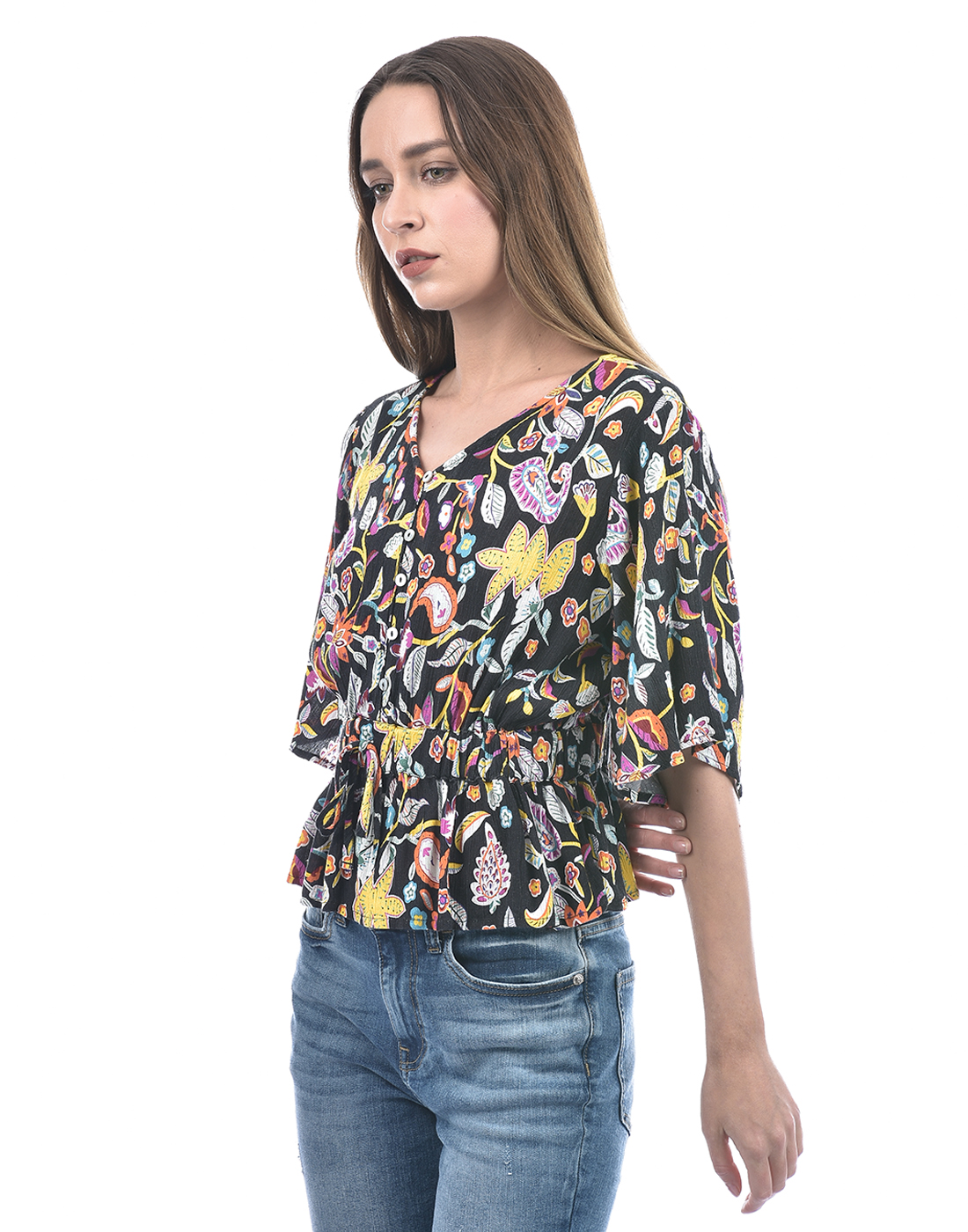 ONLY Women Printed Black Top
