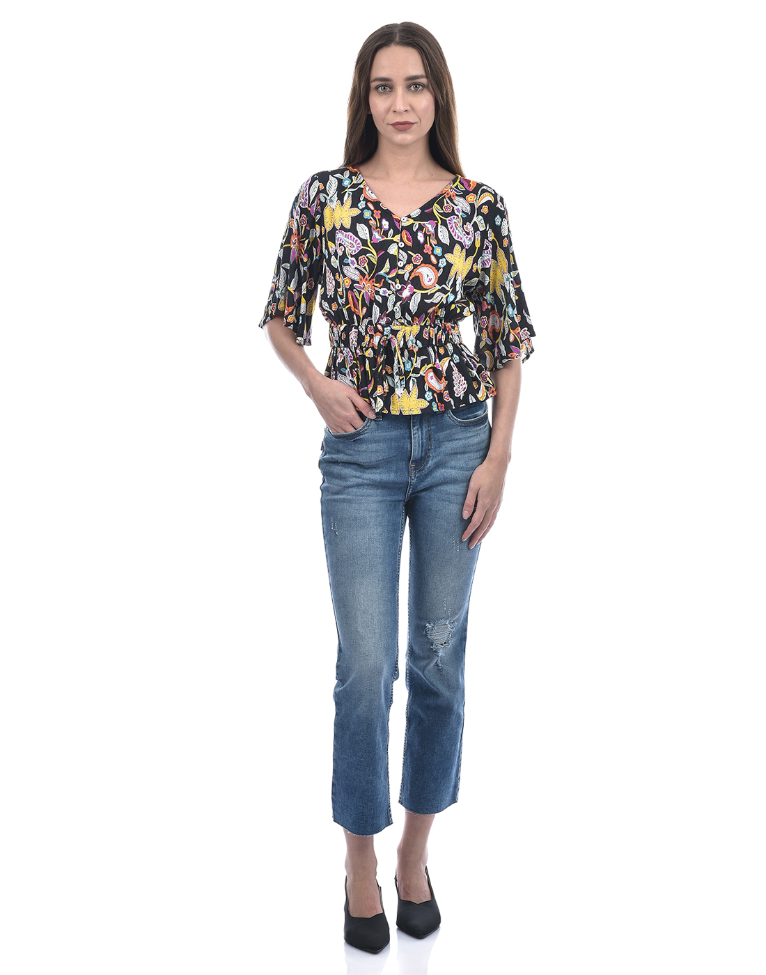 ONLY Women Printed Black Top