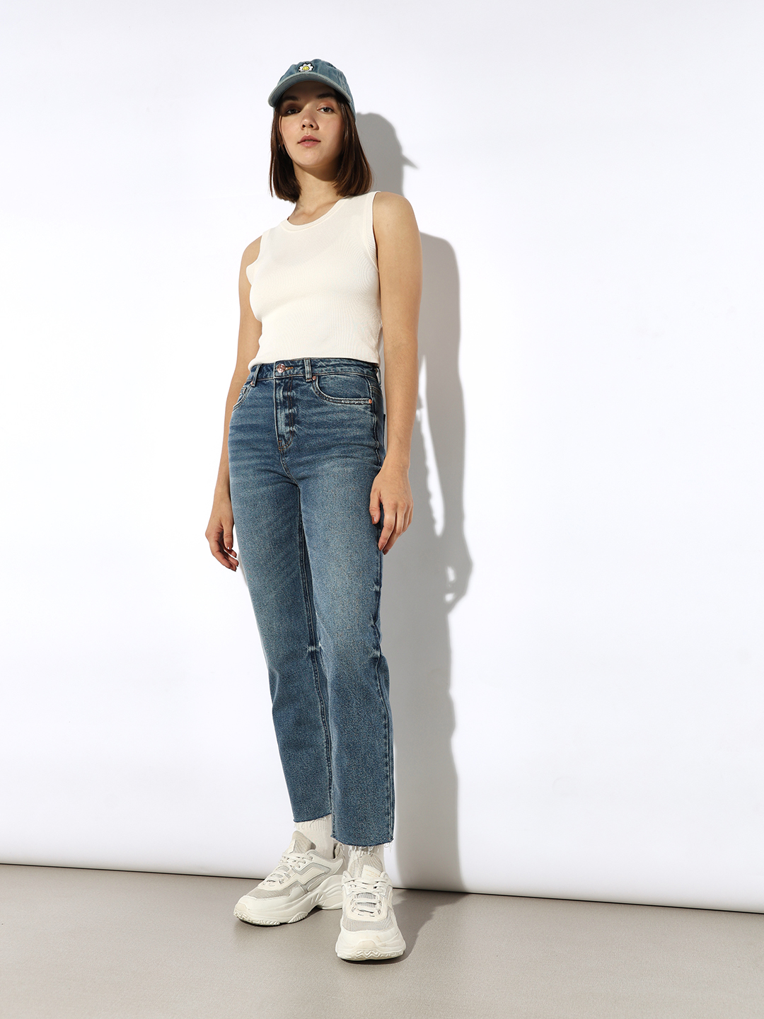 ONLY Women Washed Blue Jeans