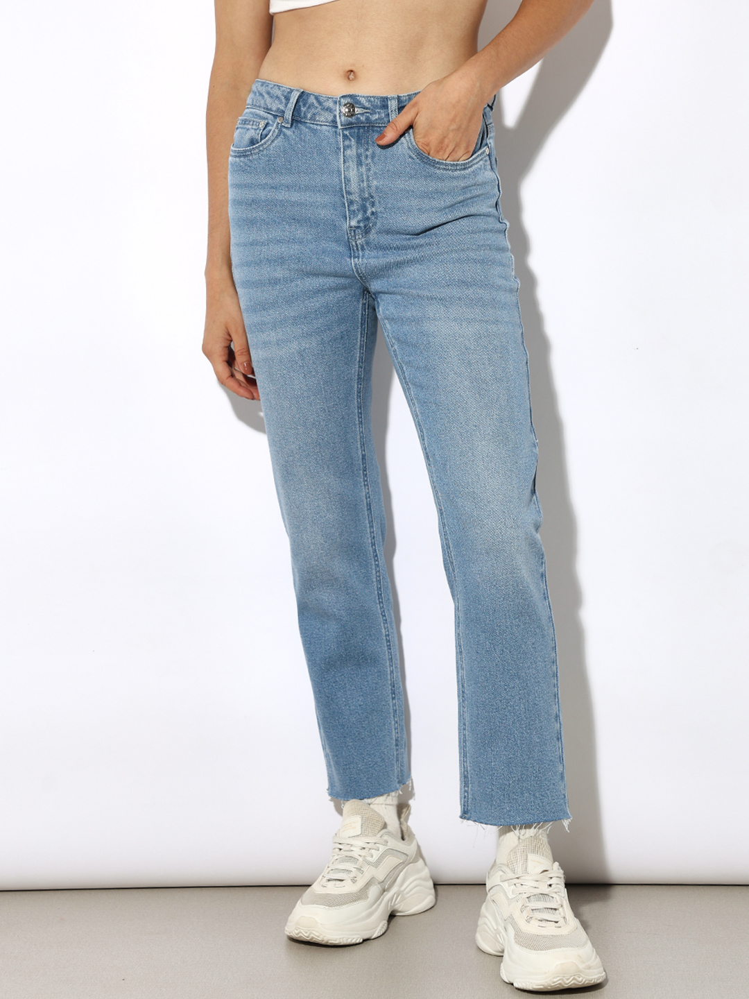 ONLY Women Solid Blue Jeans