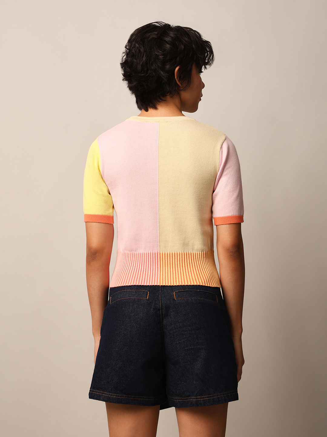 ONLY Women Color Block Multicolor Top