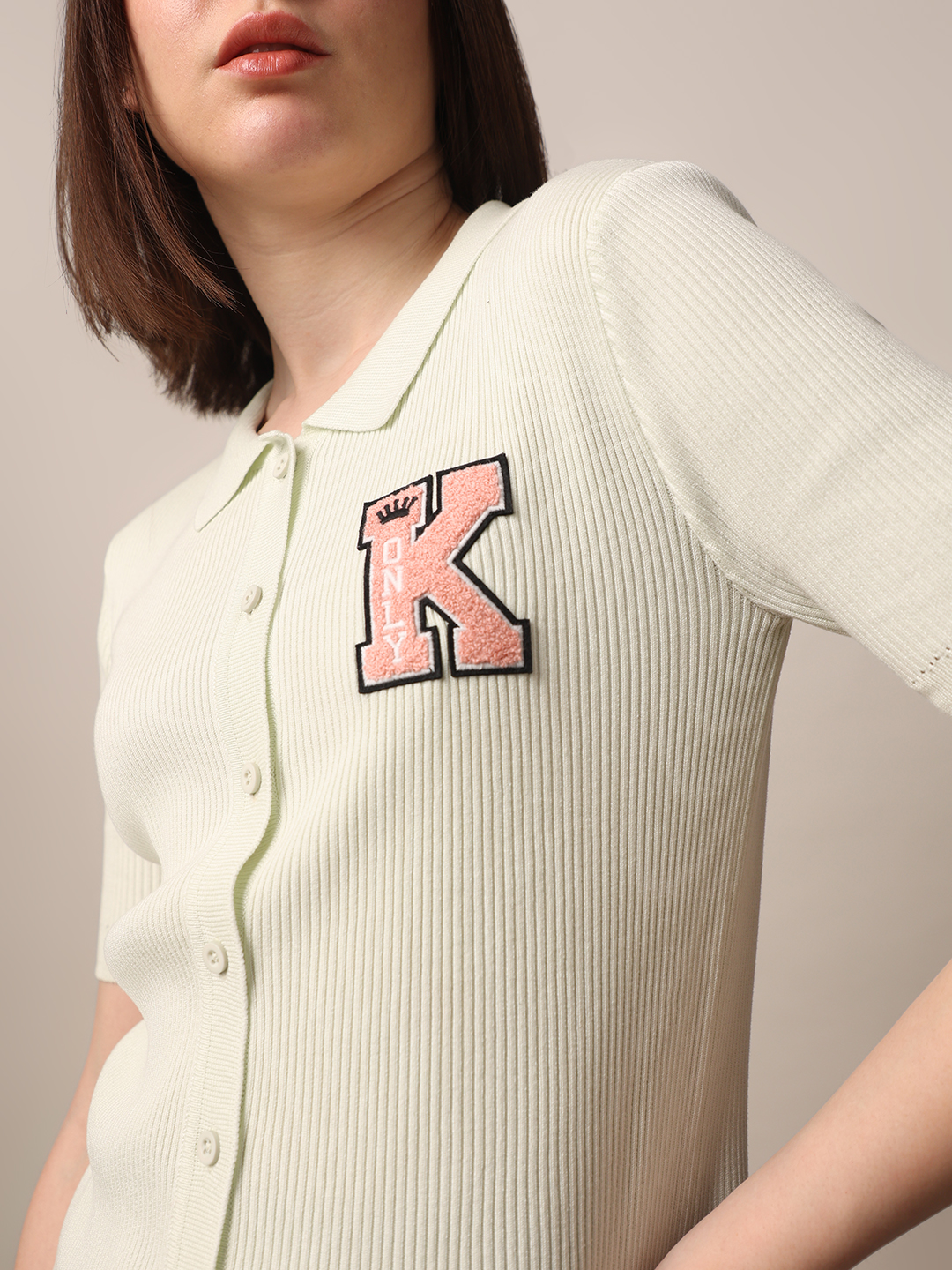 ONLY Women Solid Light Green T-shirt