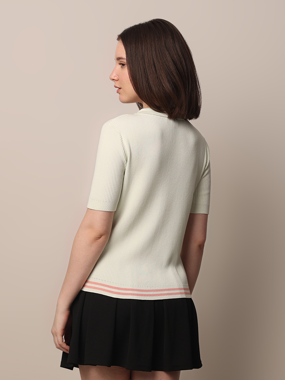 ONLY Women Solid Light Green T-shirt