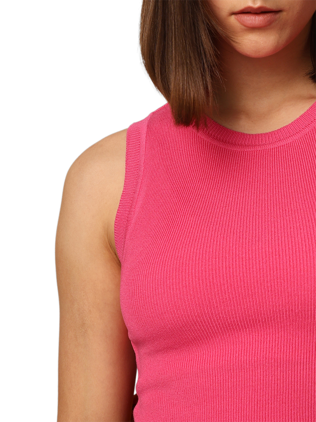 ONLY Women Solid Pink Top