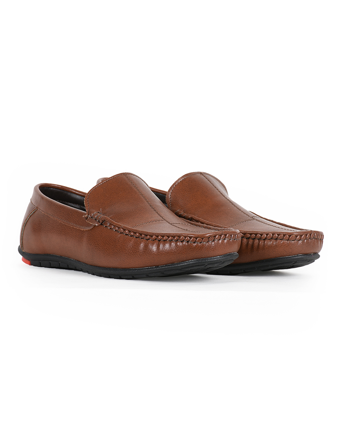 PARAGON Mens Self Design Tan Moccasins | Slip On Casual Wear Moccasin Shoes for Men