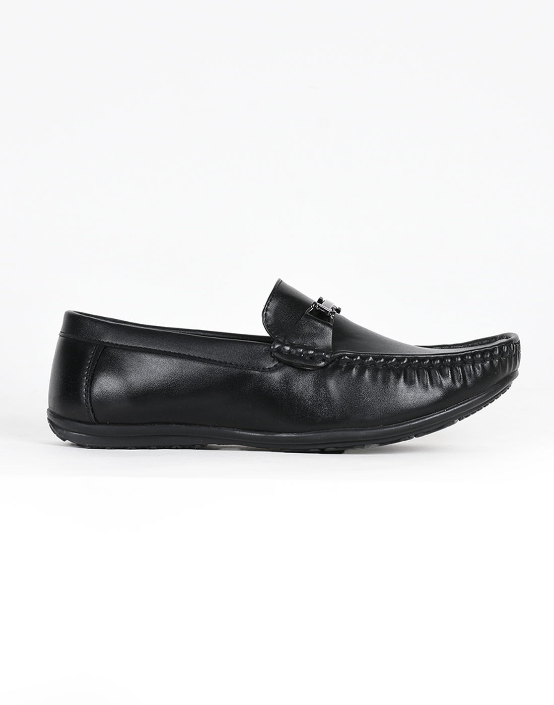 PARAGON Mens Solid Black Moccasins | Slip On Casual Wear Moccasin Shoes for Men