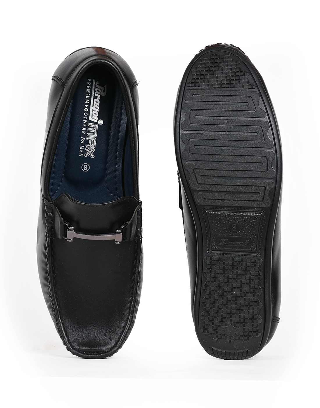 PARAGON Mens Solid Black Moccasins | Slip On Casual Wear Moccasin Shoes for Men