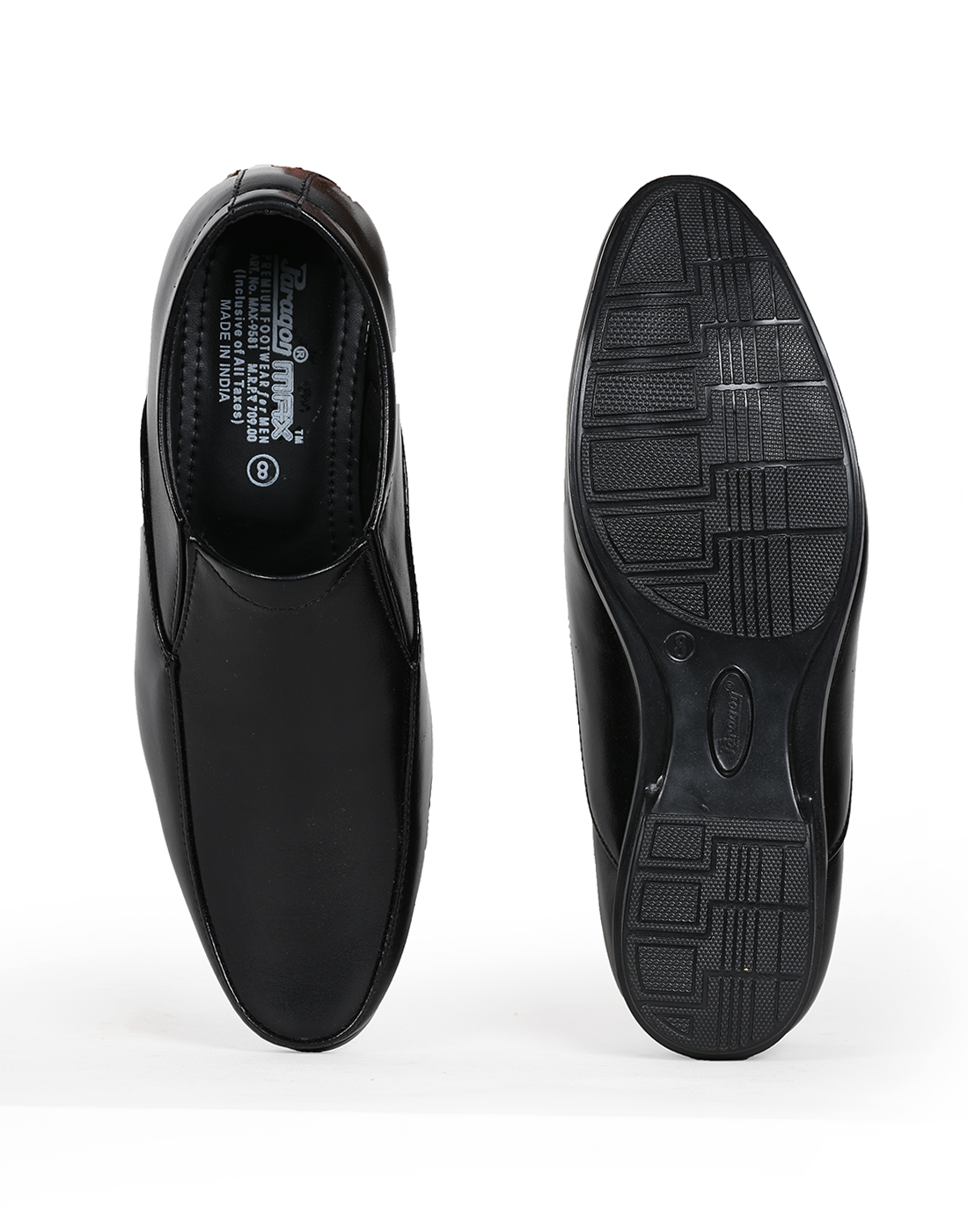 PARAGON Mens Solid Black Formal Shoes | Stylish, Comfortable and lightweight Slip On Loafer Shoes for Men | Formal Wear | Party Wear