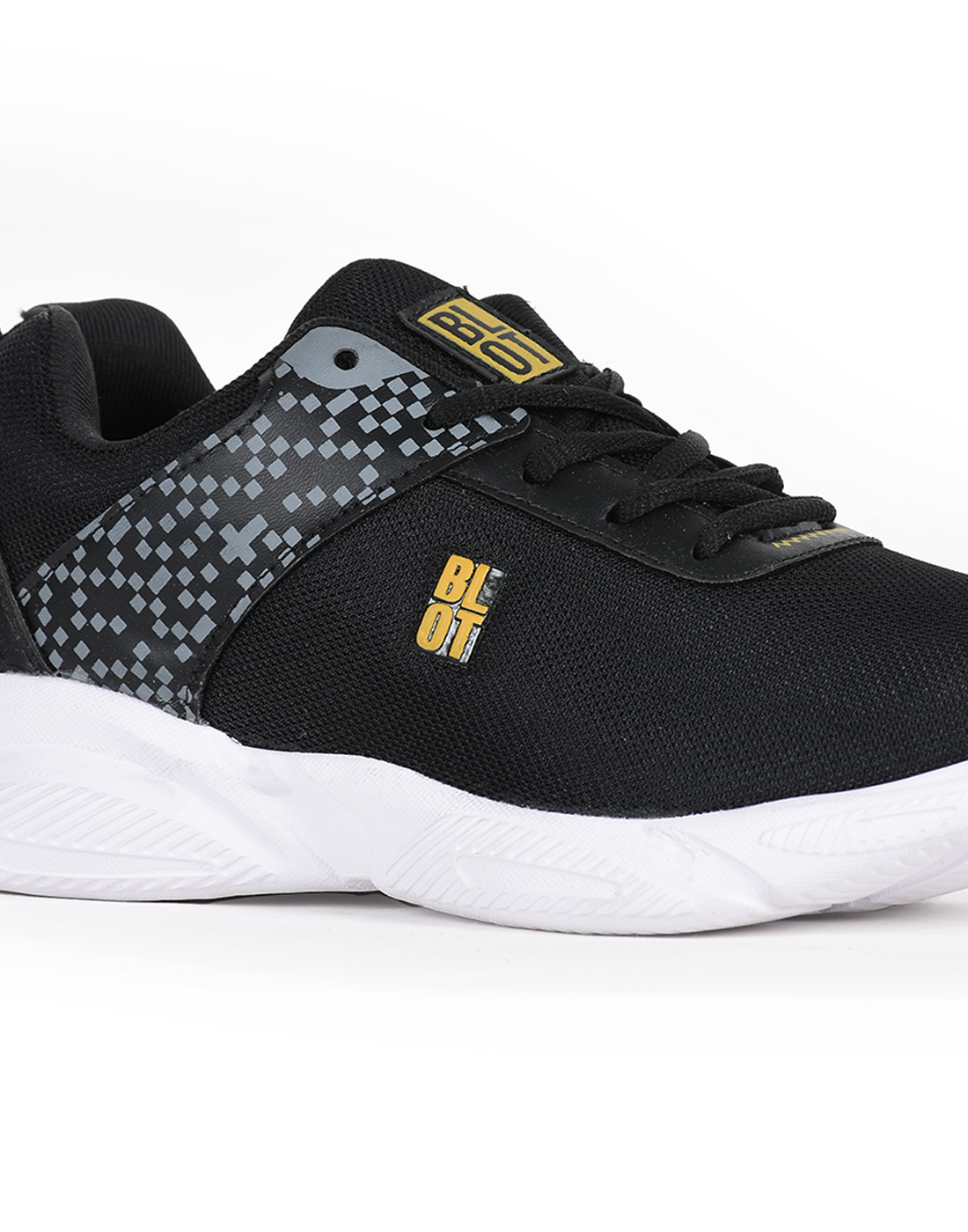 PARAGON Mens Printed Black Sports Sneakers | Stylish, Comfortable and lightweight lace-up Sneakers for Men