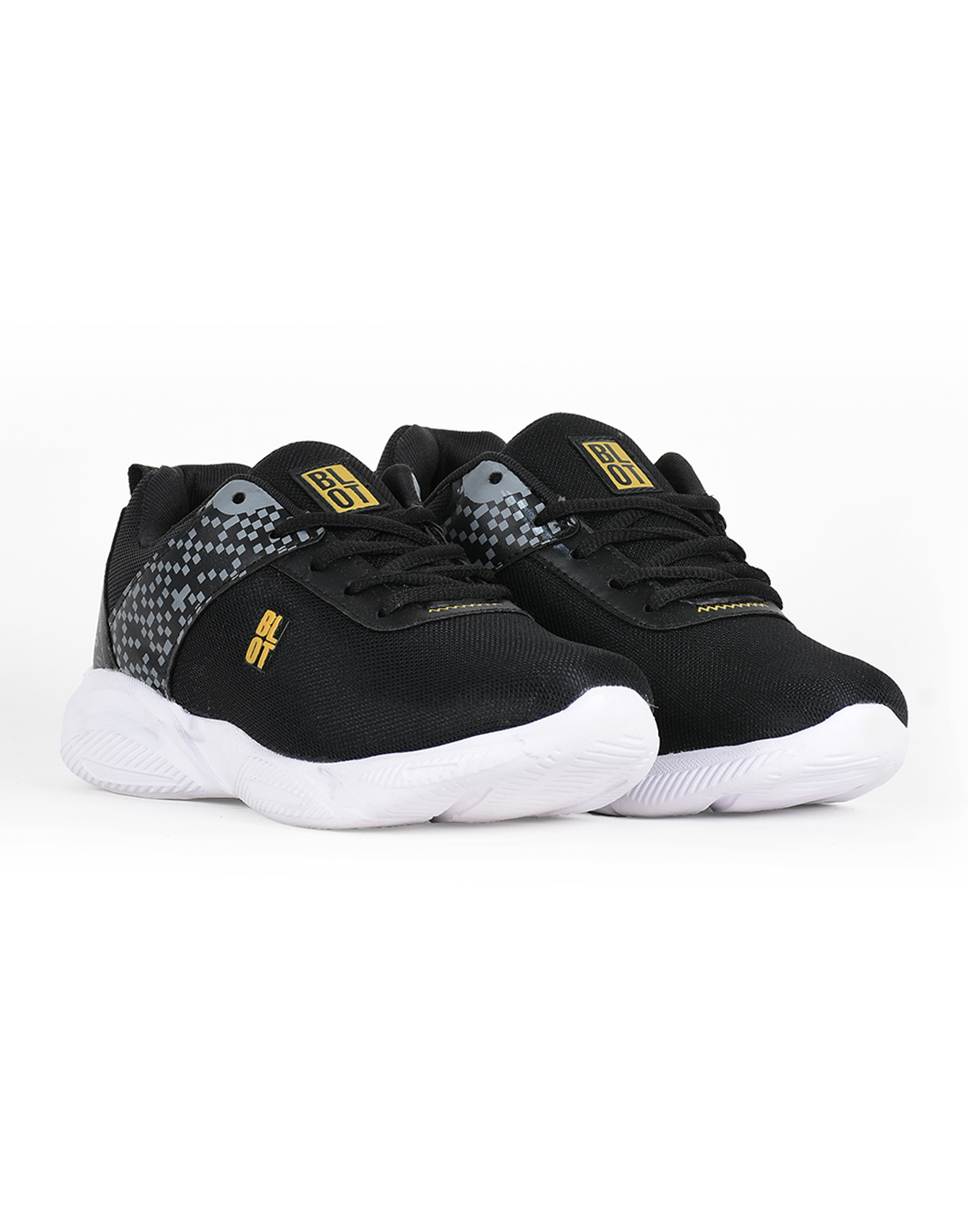 PARAGON Mens Printed Black Sports Sneakers | Stylish, Comfortable and lightweight lace-up Sneakers for Men