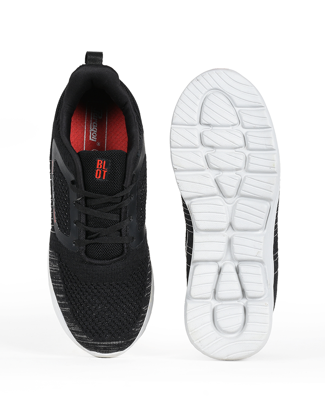 PARAGON Mens Self Design Black Casual Sneakers | Stylish, Comfortable and lightweight lace-up Sneakers for Men