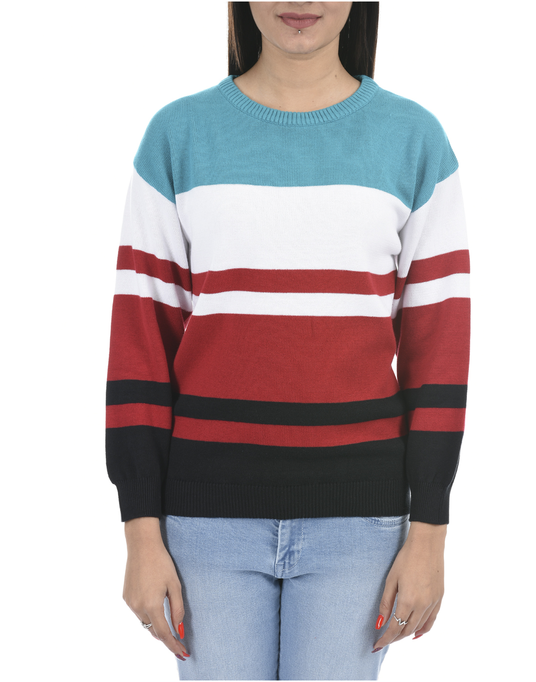 Porto Bello Women Casual Wear Multicolor Sweater