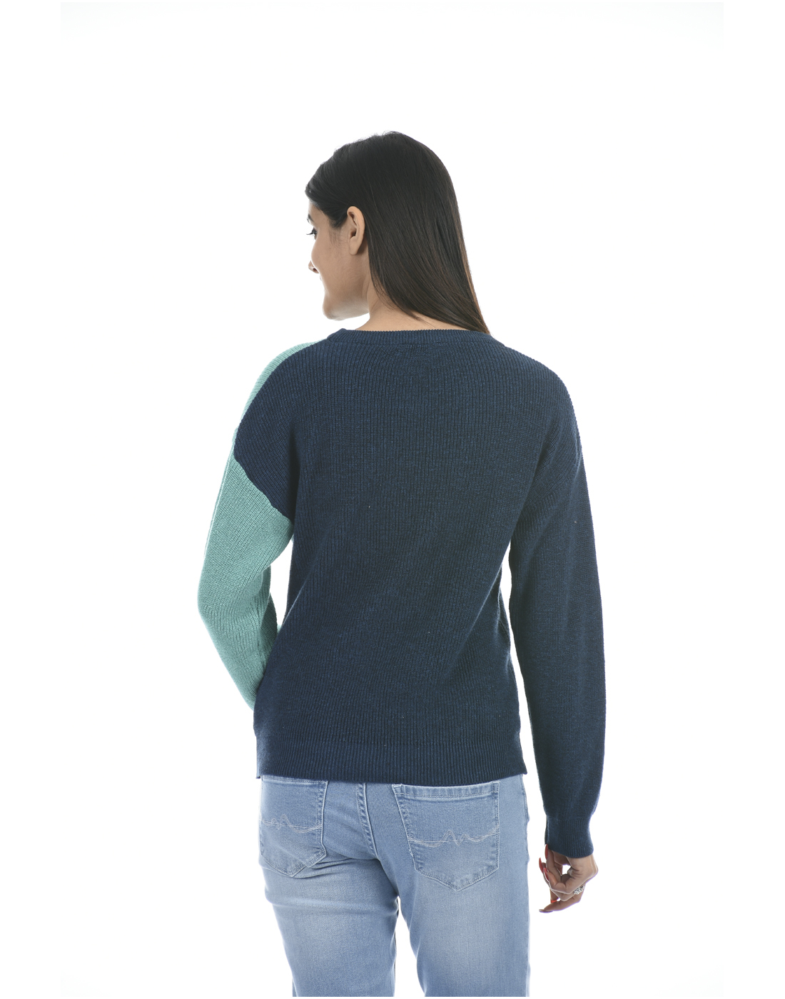 Porto Bello Women Casual Wear Navy Blue Sweater