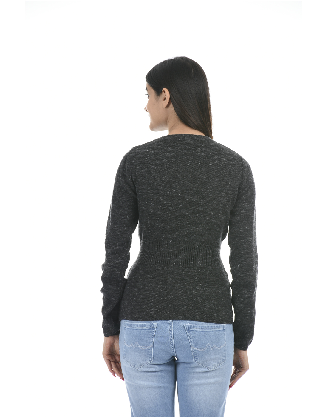 Porto Bello Women Casual Wear Black Sweater