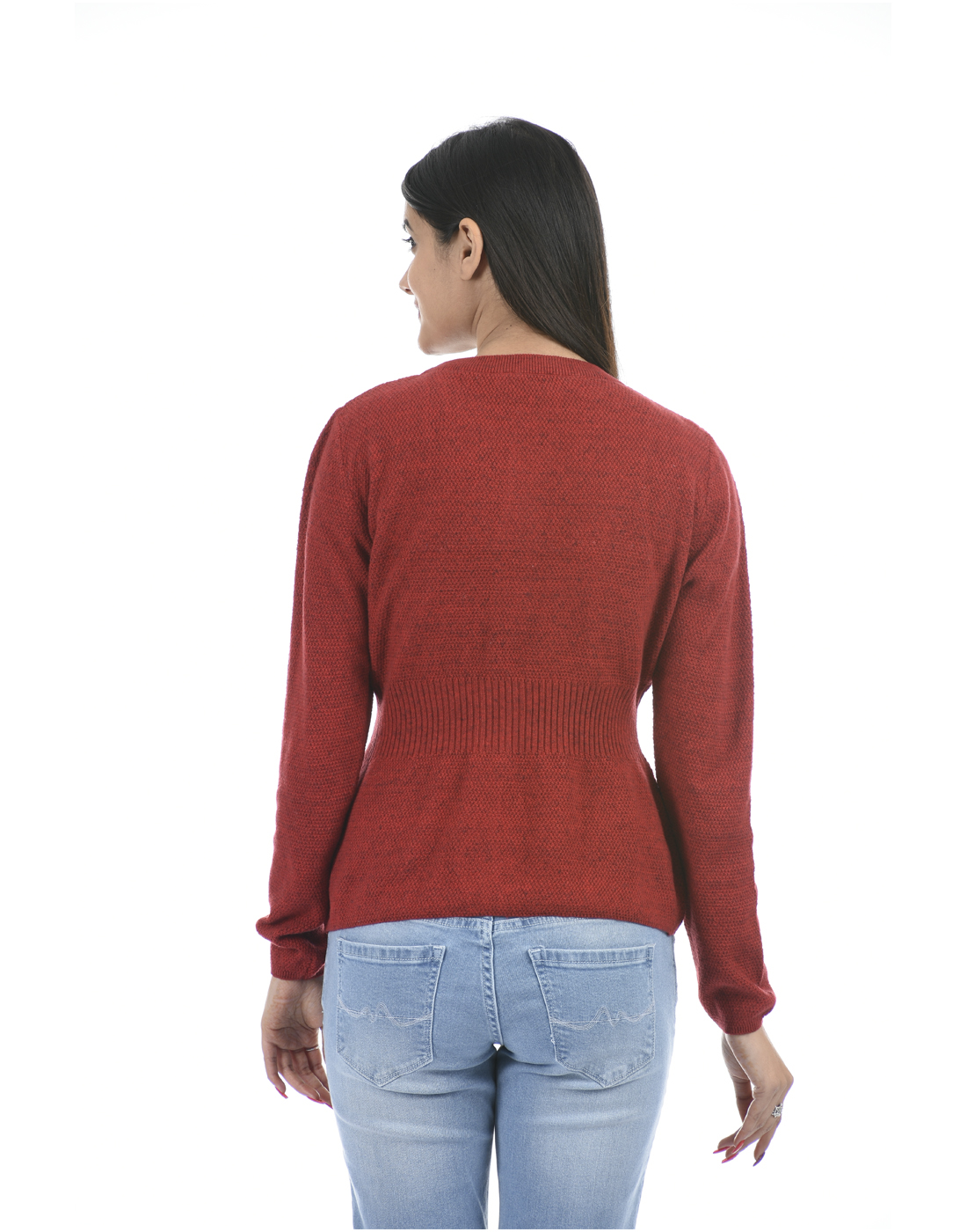 Porto Bello Women Casual Wear Maroon Sweater