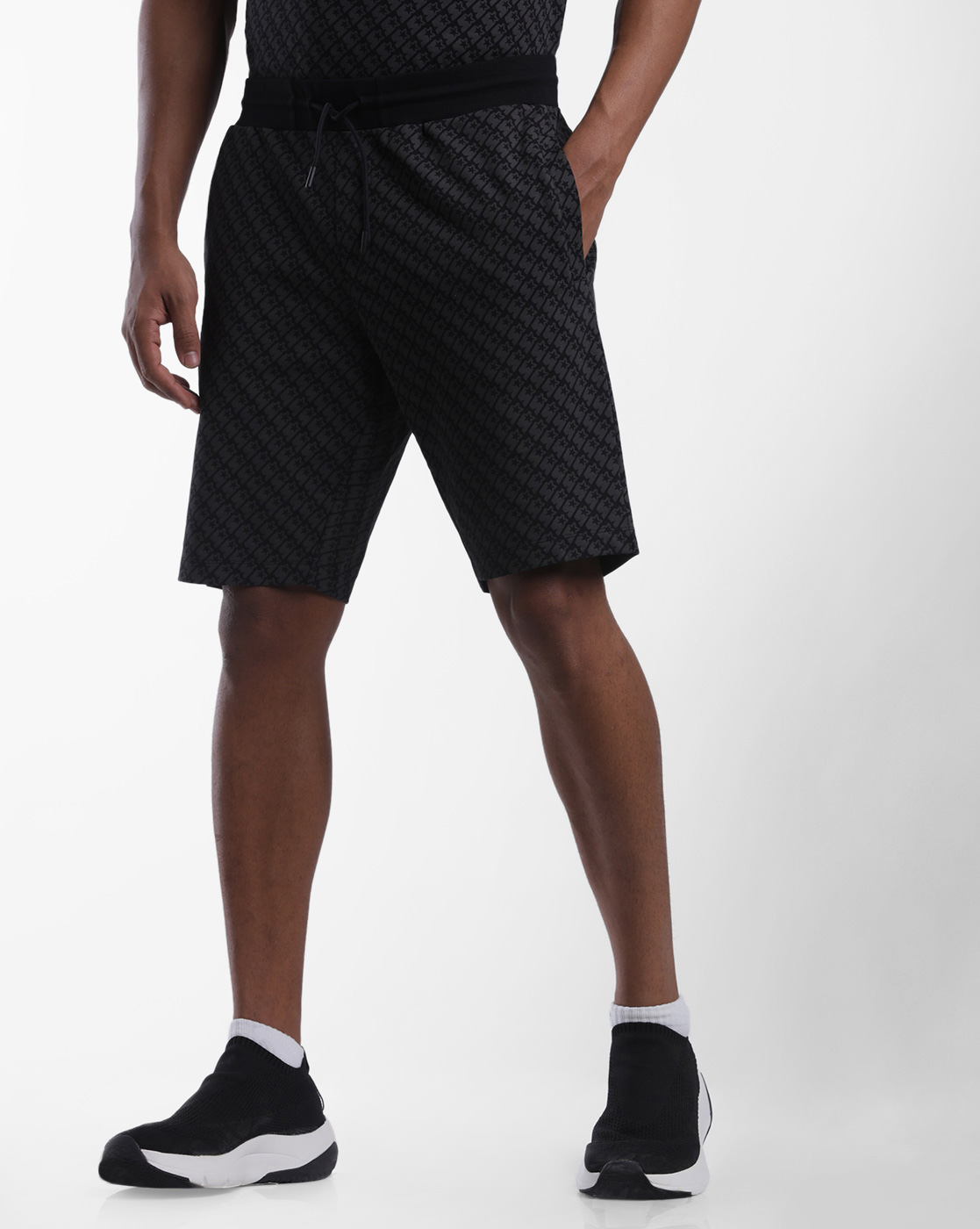 Starter Men Printed Black Shorts