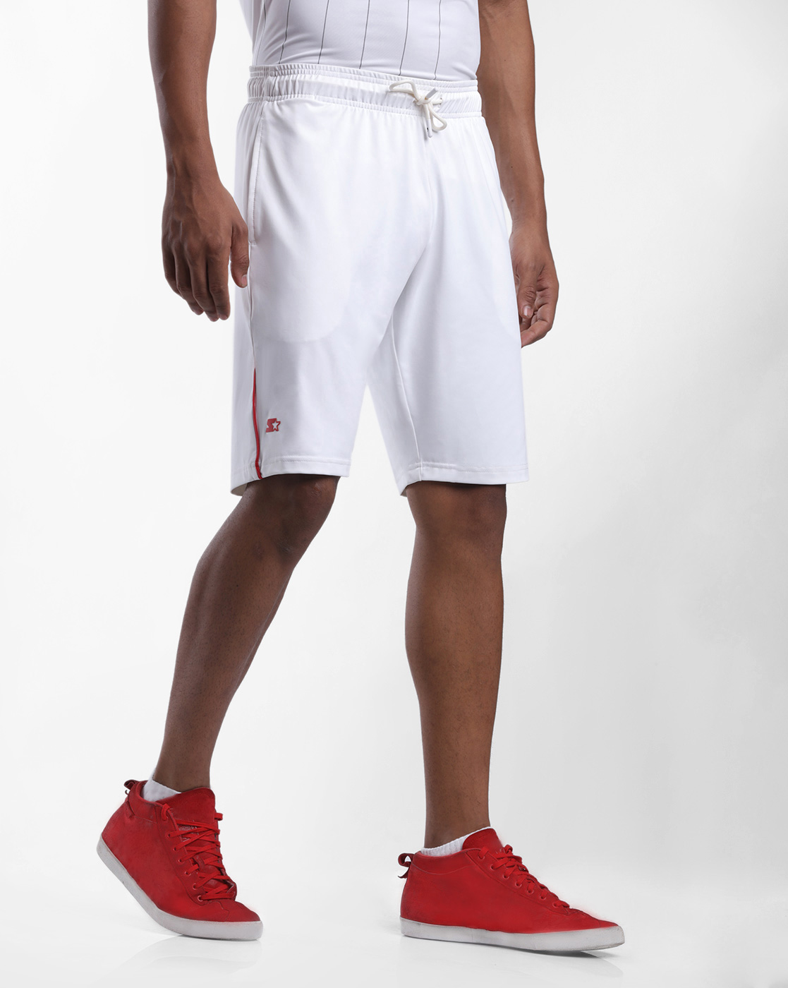 Starter Men White Casual Wear Shorts