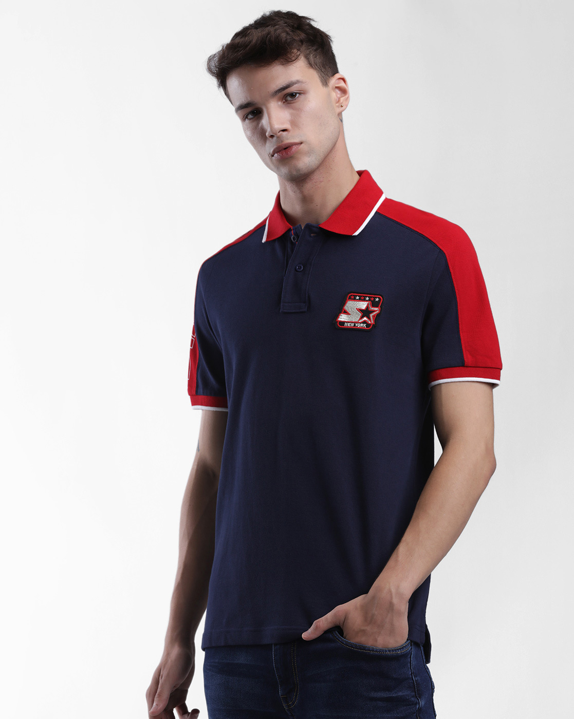 Starter Men Printed Blue T-Shirt