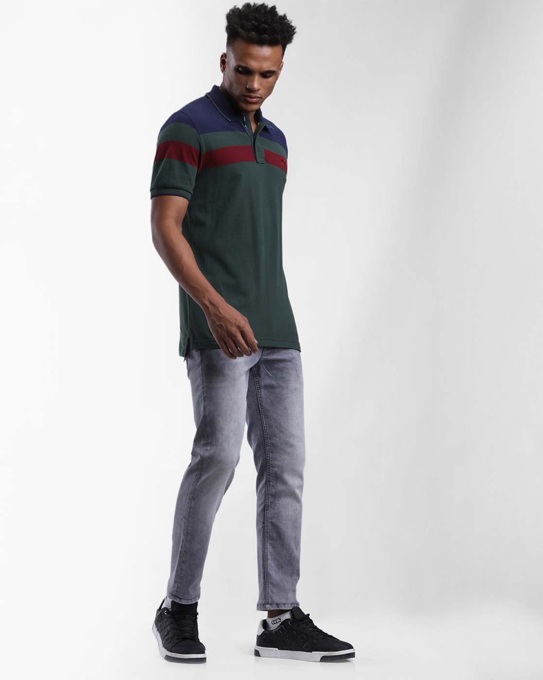 Starter Men Color Block Green T-Shirt