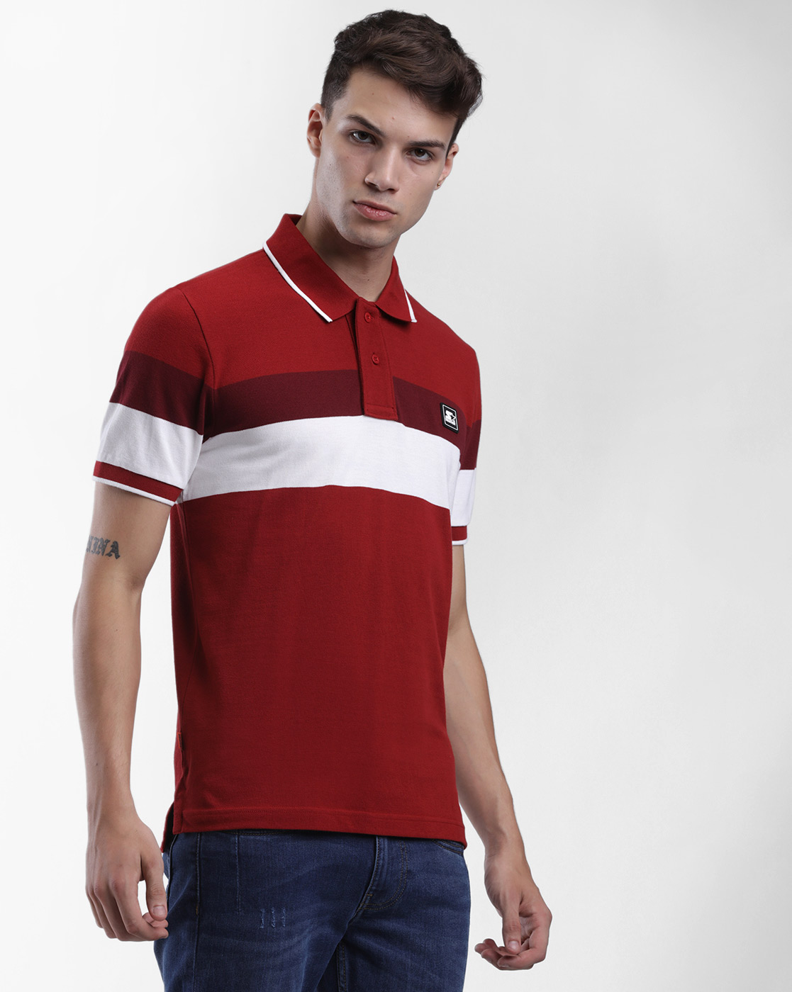 Starter Men Striped Red T-Shirt