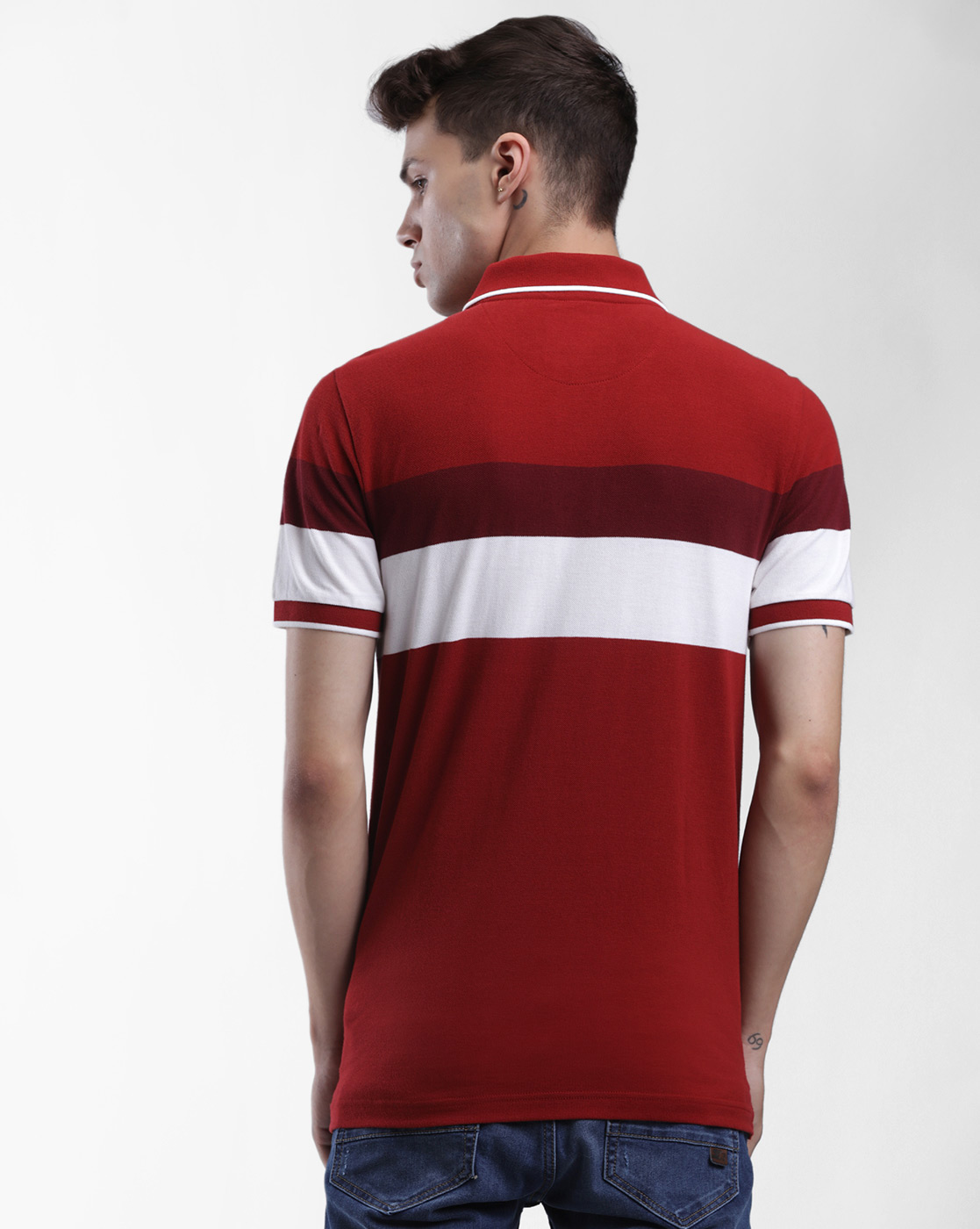 Starter Men Striped Red T-Shirt