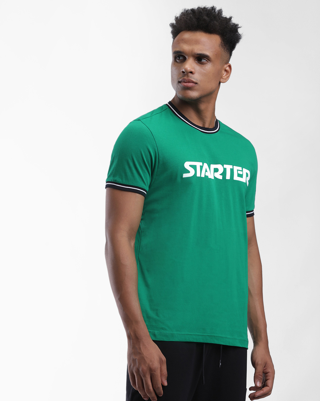 Starter Men Printed Green T-Shirt