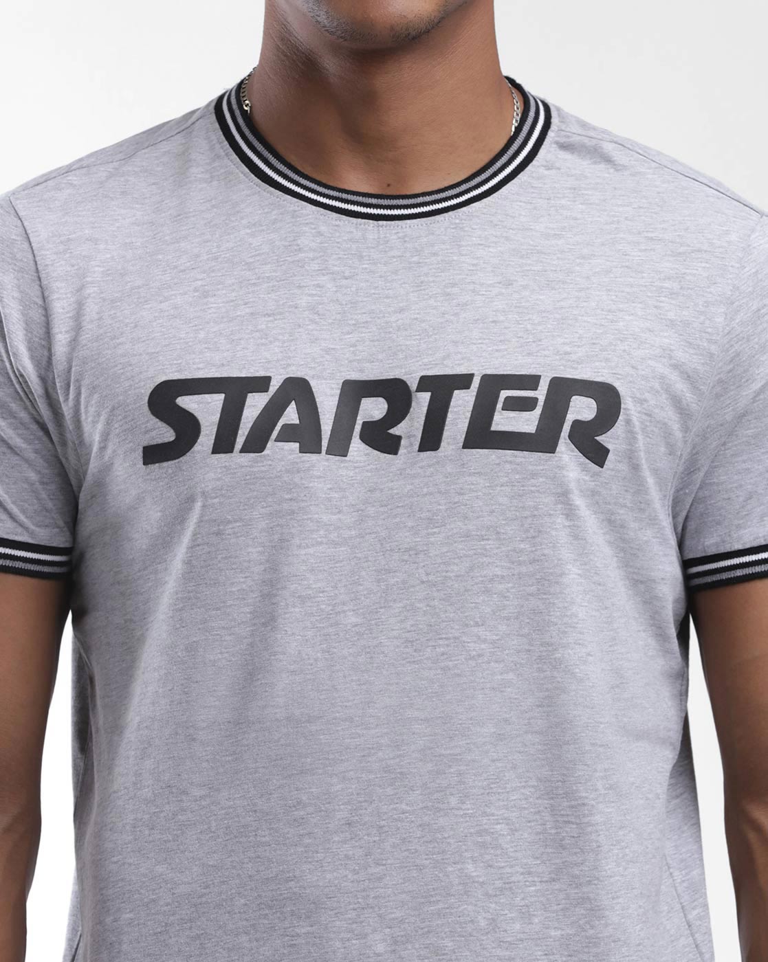 Starter Men Grey Printed T-Shirt