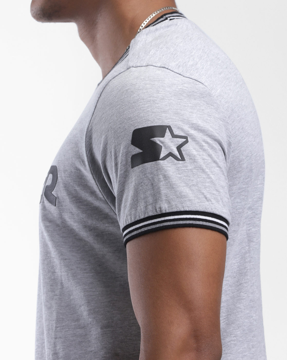 Starter Men Grey Printed T-Shirt