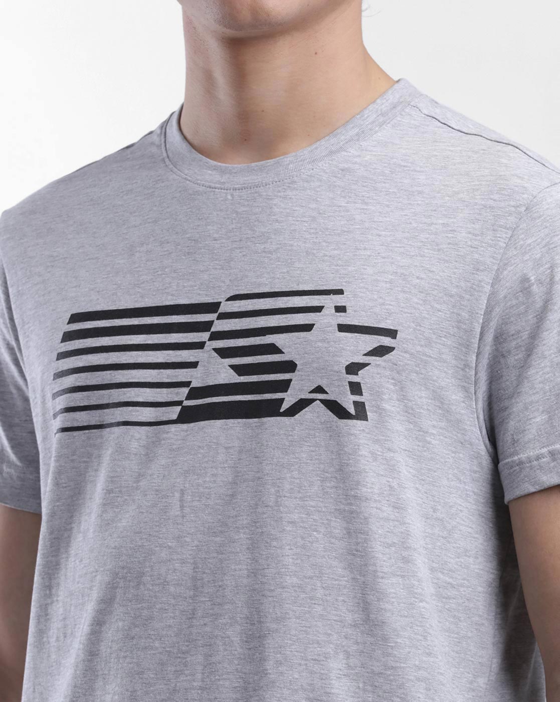 Starter Men Printed Grey T-Shirt