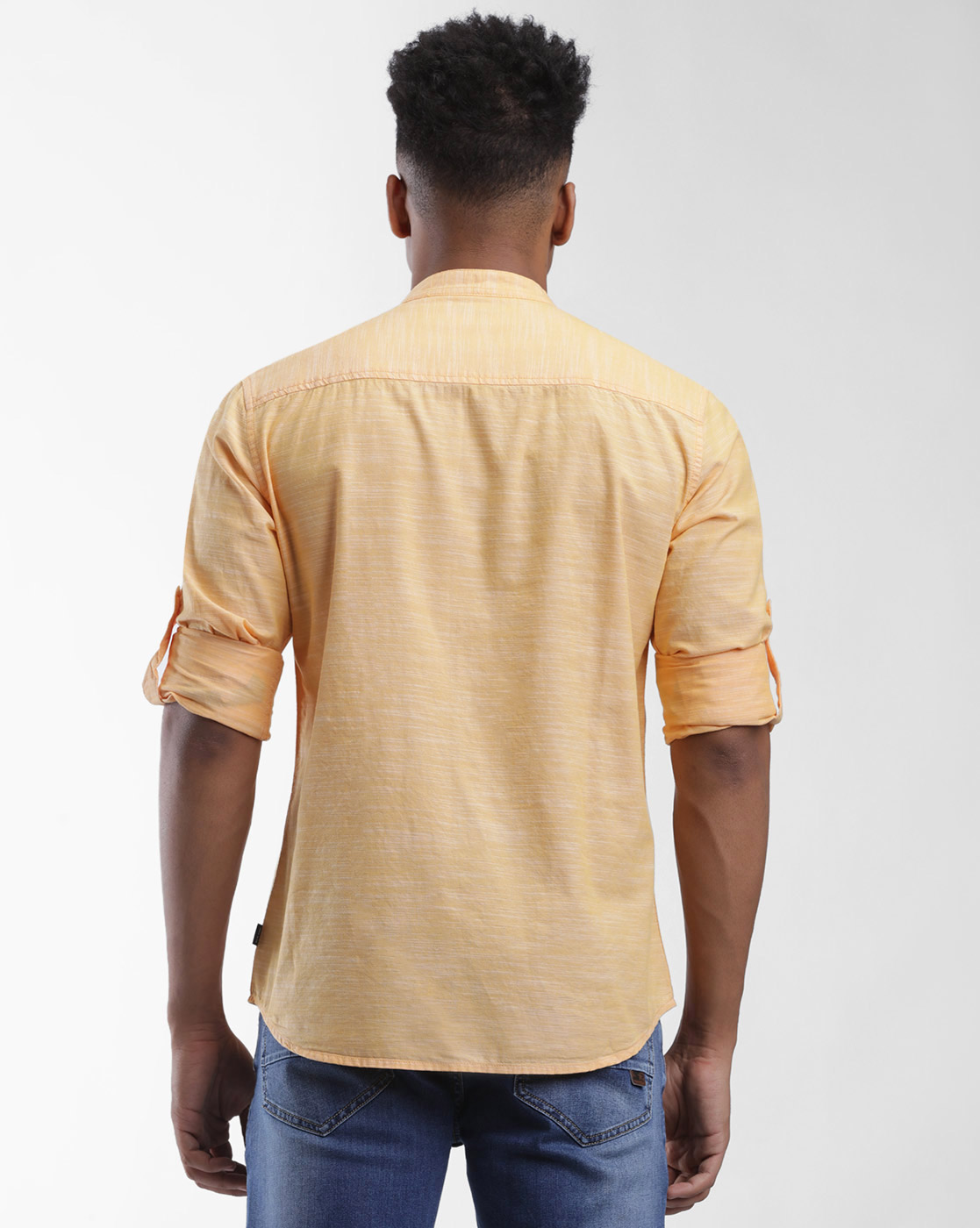 STARTER Men Self Design Orange Shirt