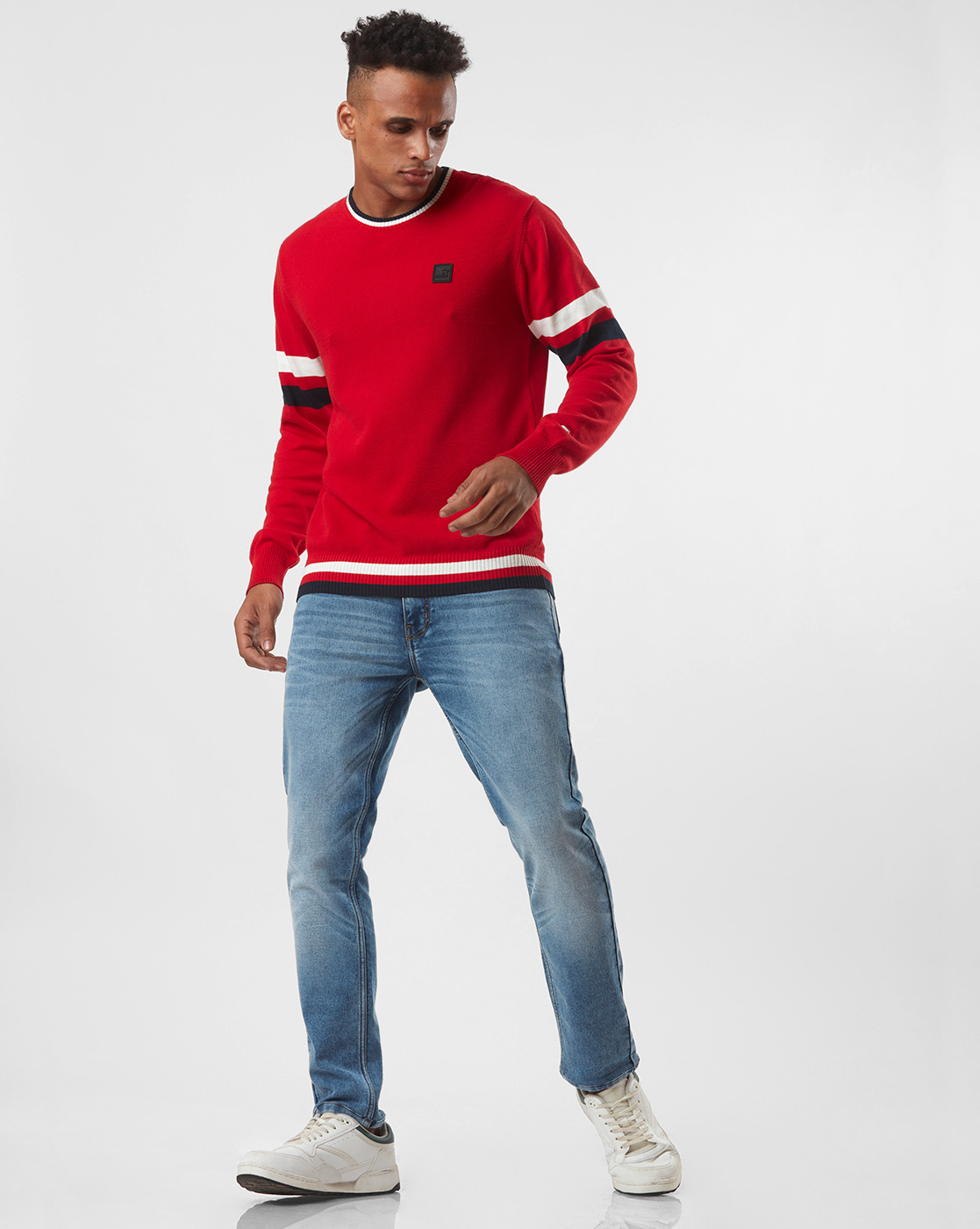 Starter Men Striped Red Sweater