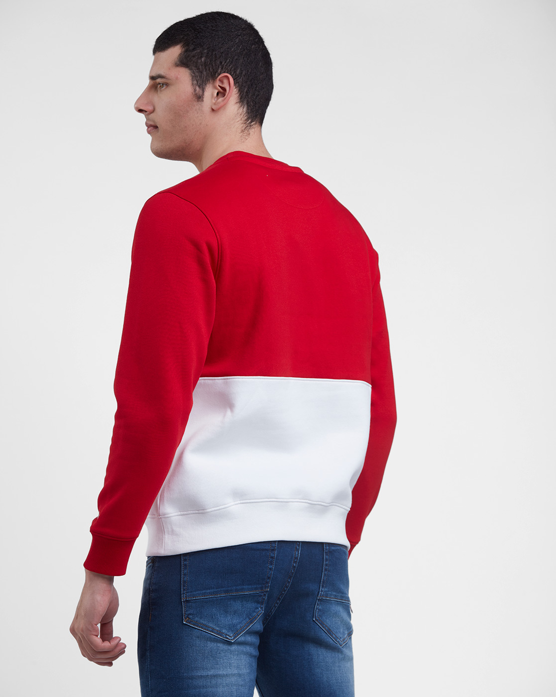 Starter Men Color Block Red Sweatshirt