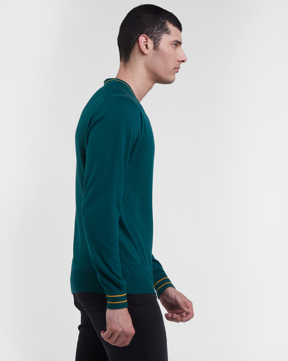 Starter Men Printed Green Sweater