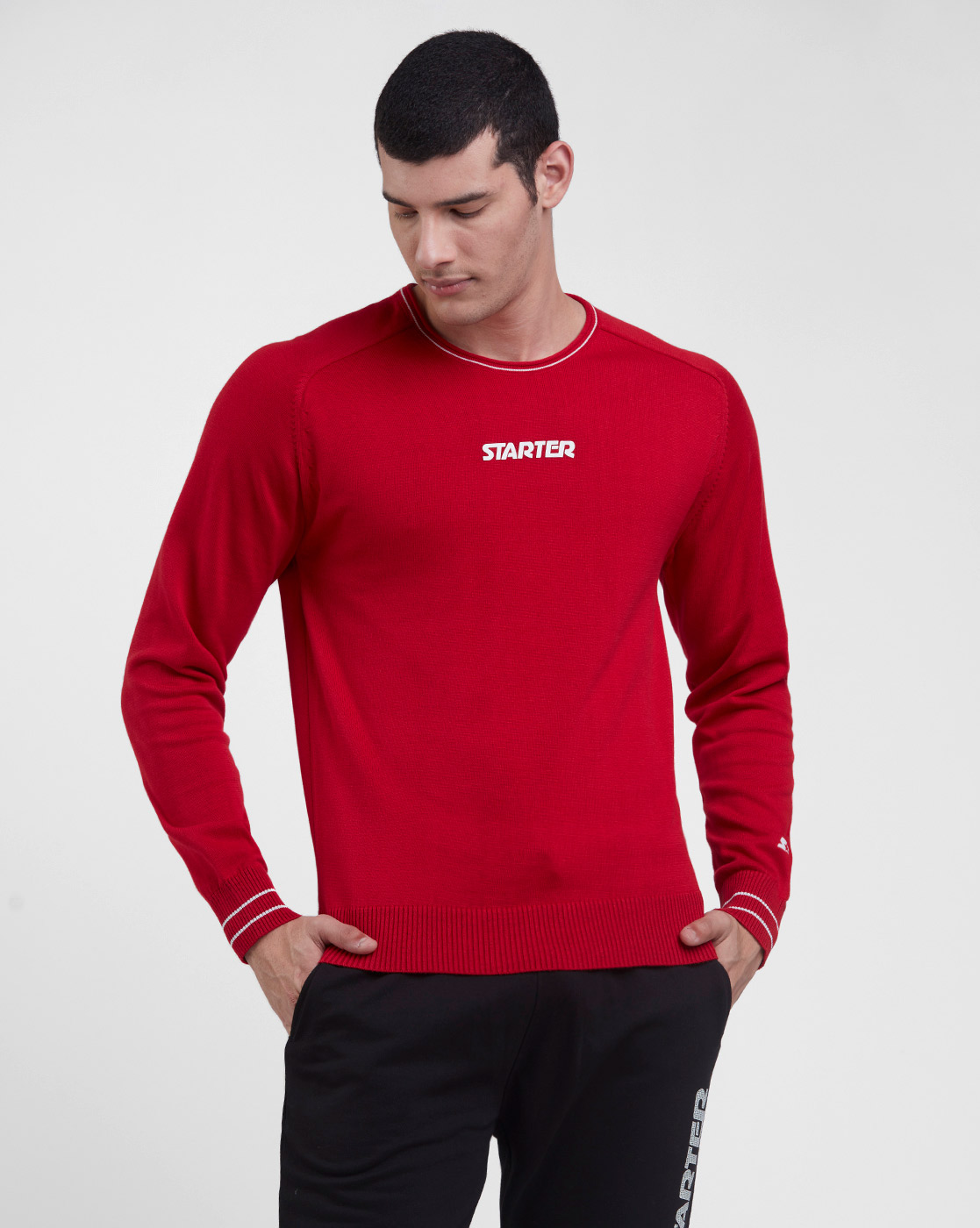 Starter Men Printed Red Sweater