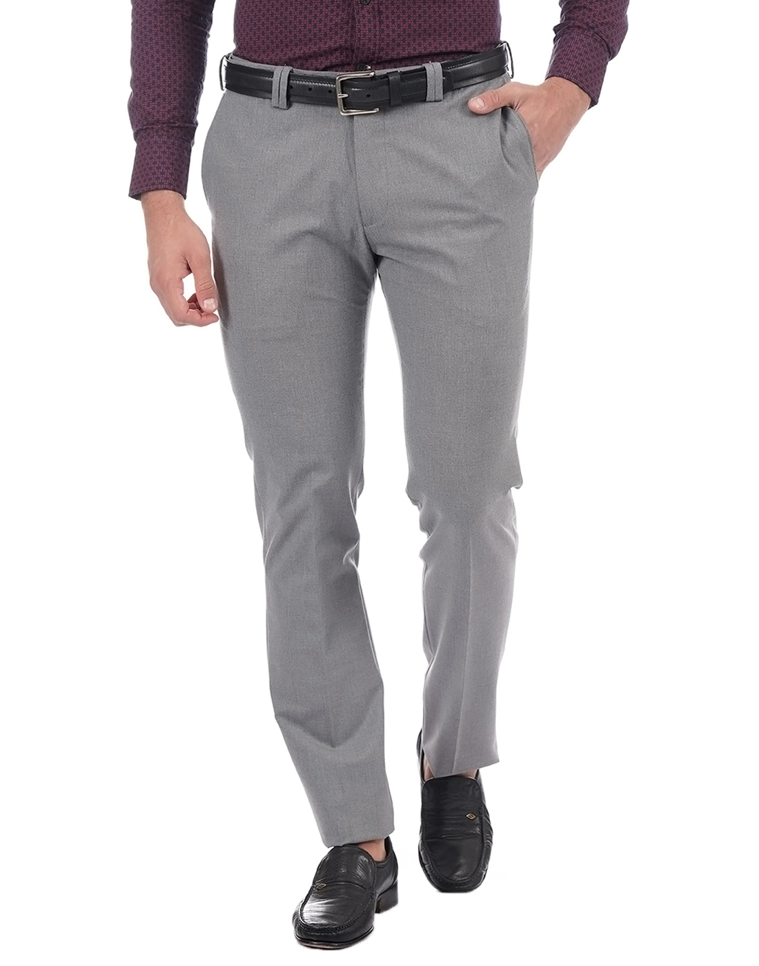US Polo Assn Men Casual Wear Solid Trouser  KNOCKOUT  Grey  91283