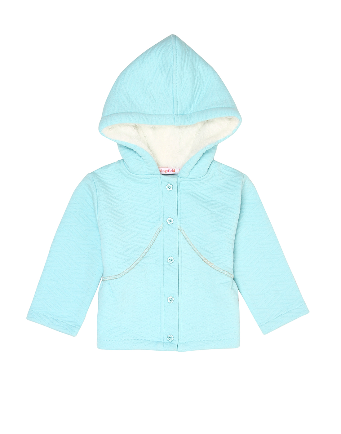 Wingsfield Baby Girl Light Blue Solid Coat