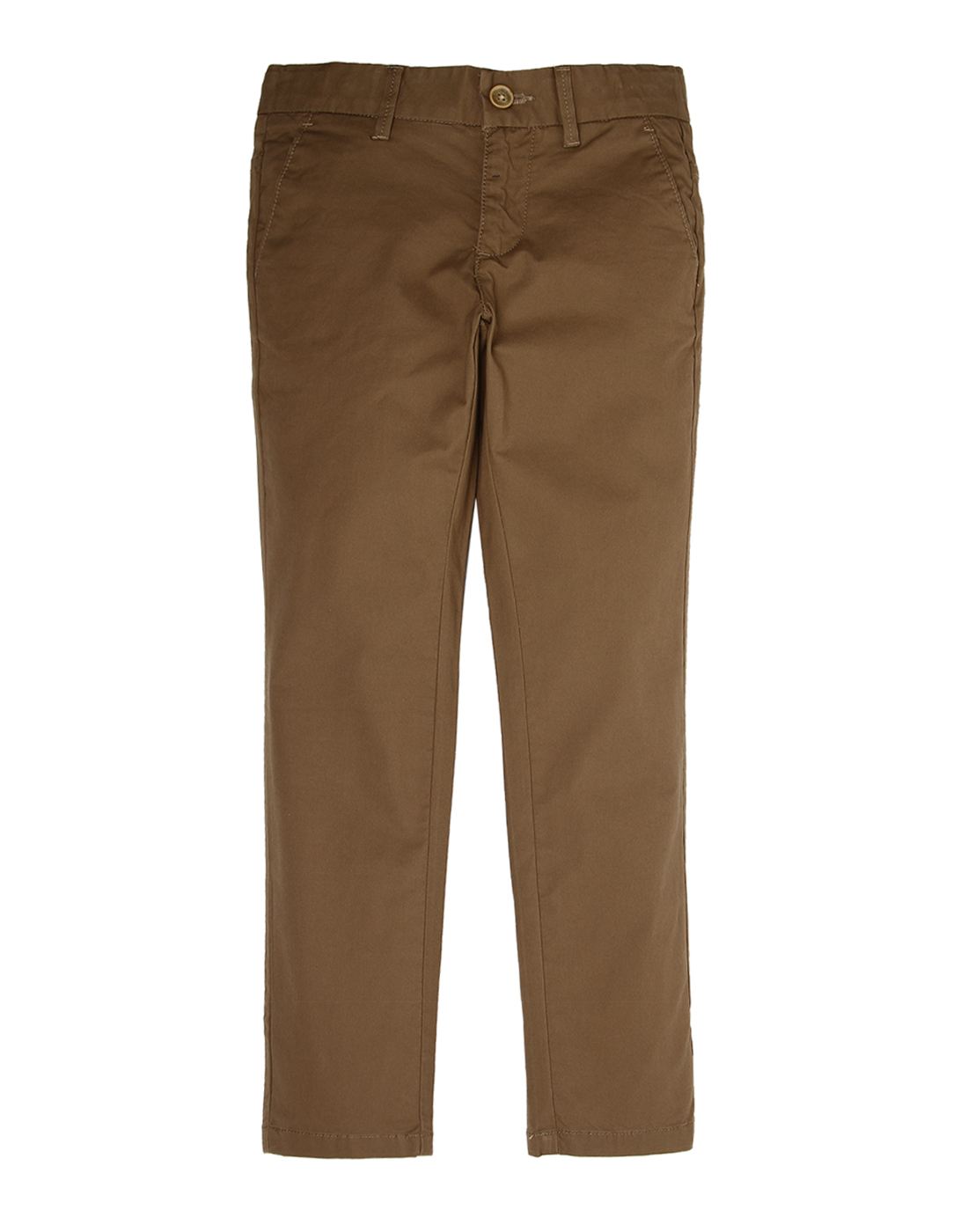 Buy Indian Terrain Men's Brown Cotton Slim Fit Casual Trousers at Amazon.in