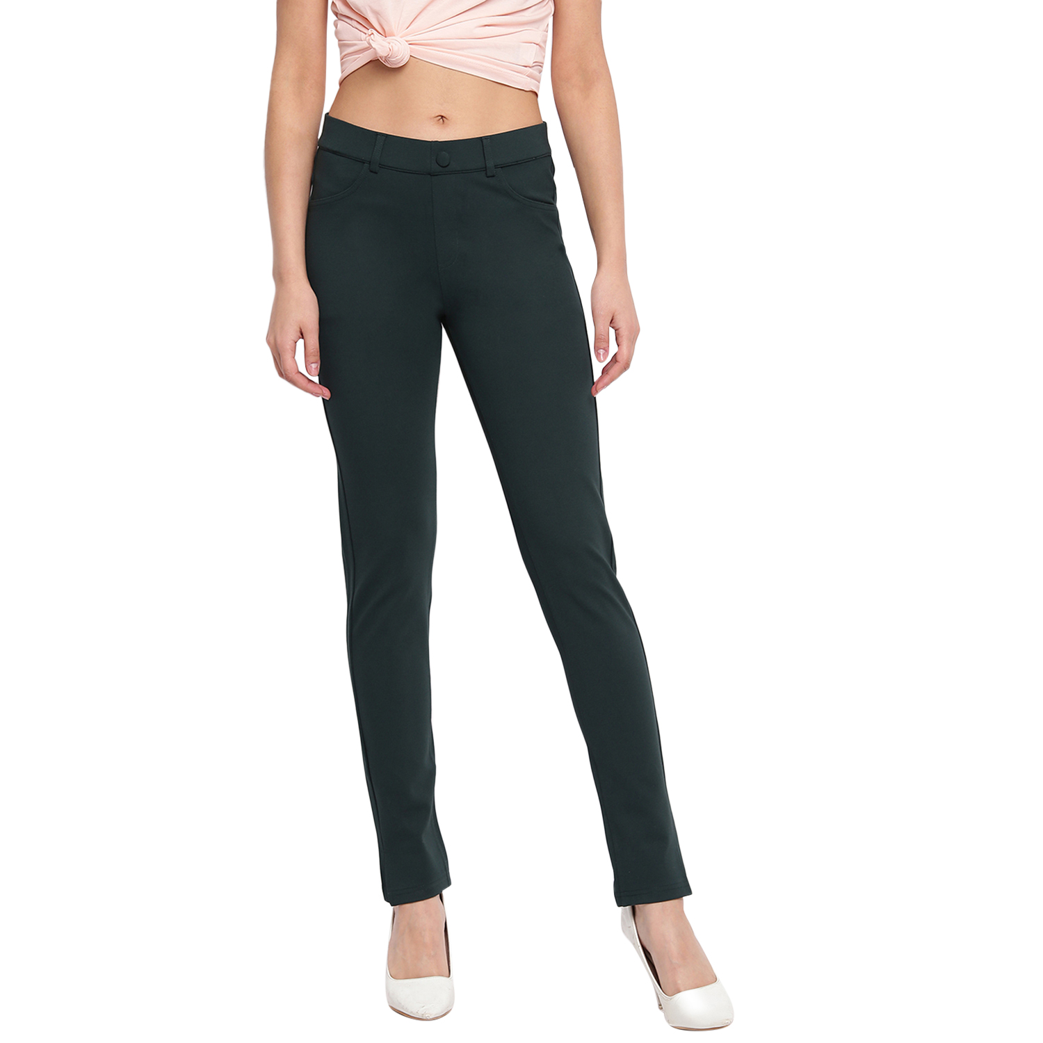 Marvel Women Casual Wear Dark Green  Jegging