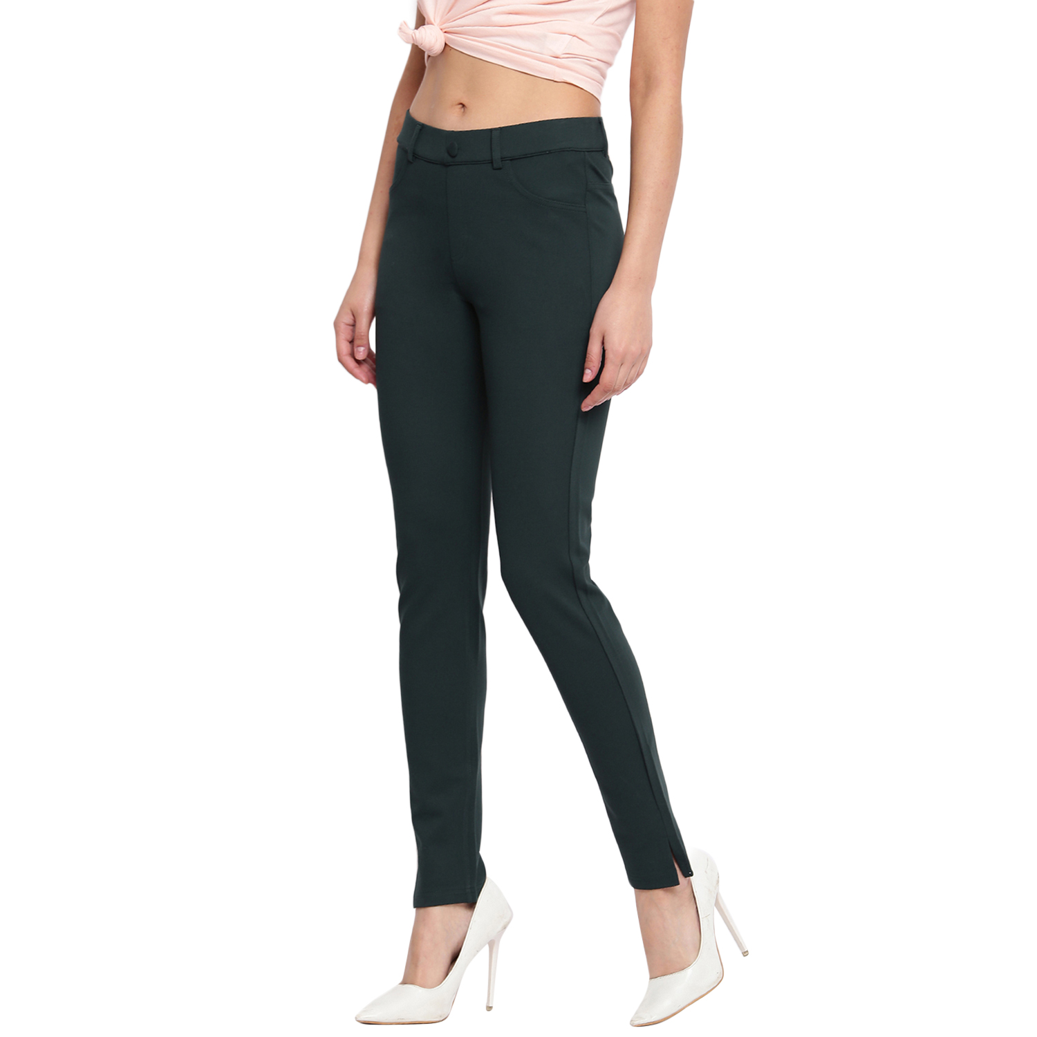 Marvel Women Casual Wear Dark Green  Jegging