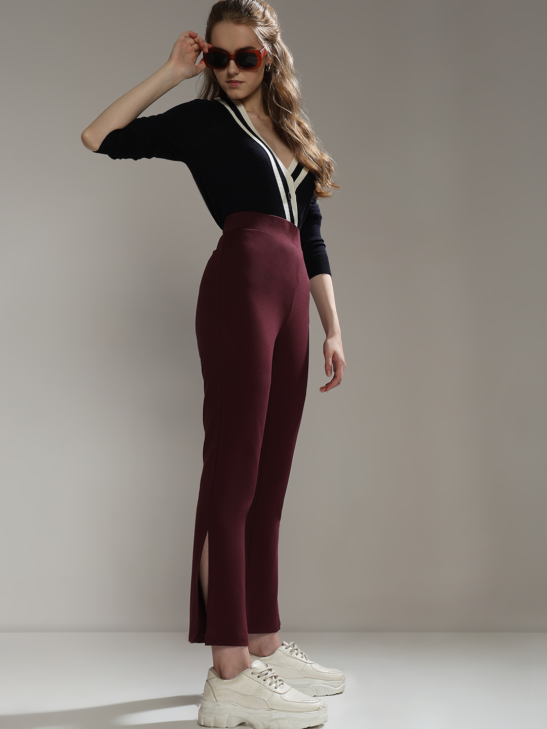 Vero Moda Women Solid Purple Pant