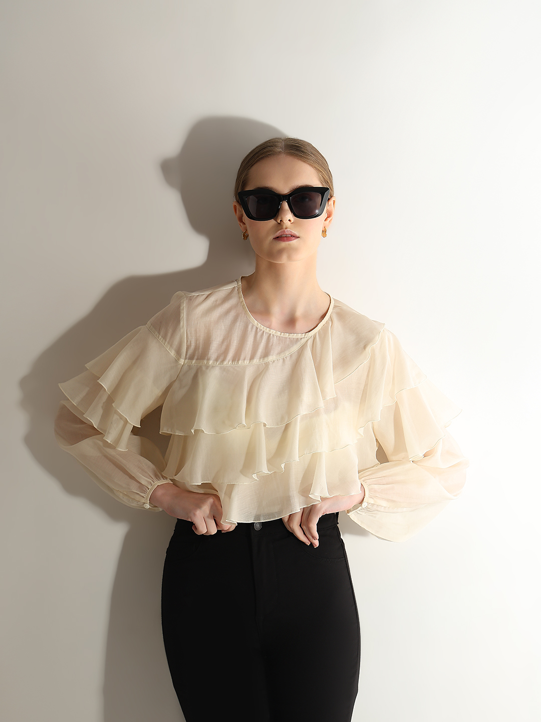 Vero Moda Women Solid Off White Top