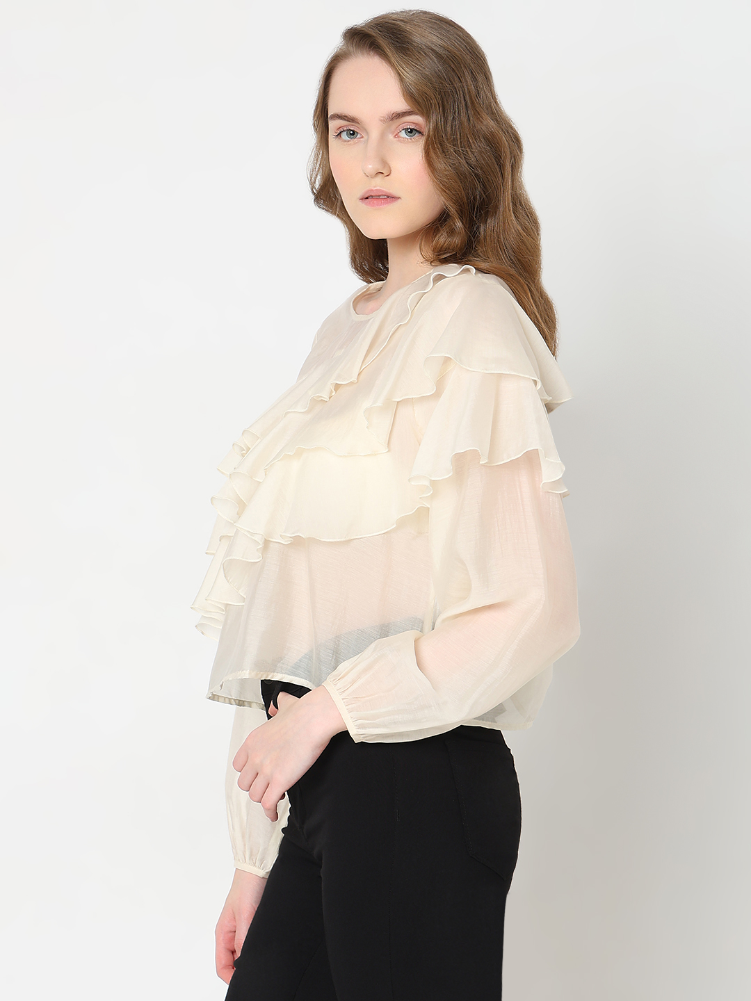 Vero Moda Women Solid Off White Top